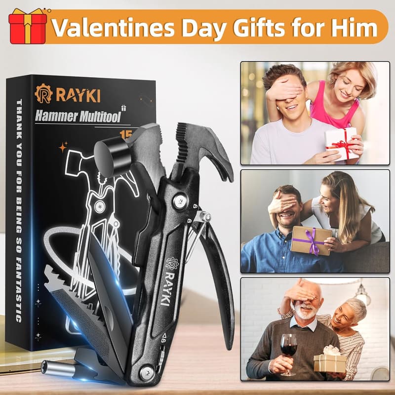 15-in-1 Hammer Multitool for Men - Perfect Christmas Gift