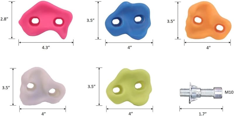 Glow-in-the-Dark Kids Rock Climbing Holds Set - 15 Colorful Holds