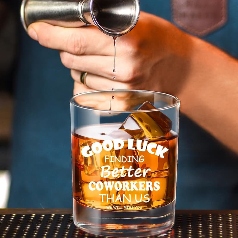 Farewell Gift: Good Luck Whiskey Glass in Wooden Box