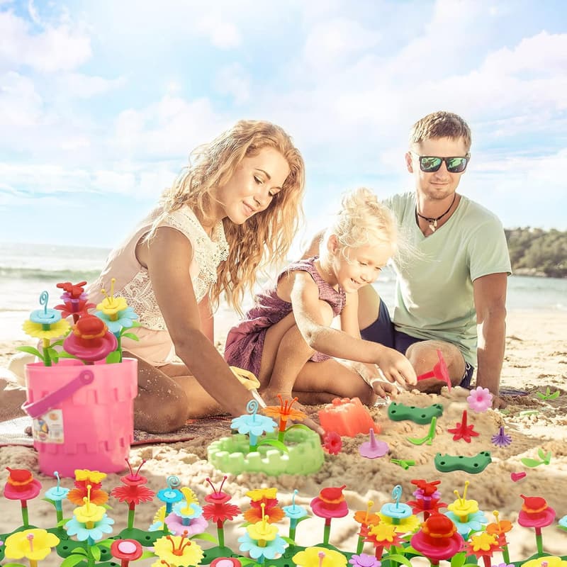 Flower Garden Building Toy Set - 153pcs STEM Gift for Toddlers