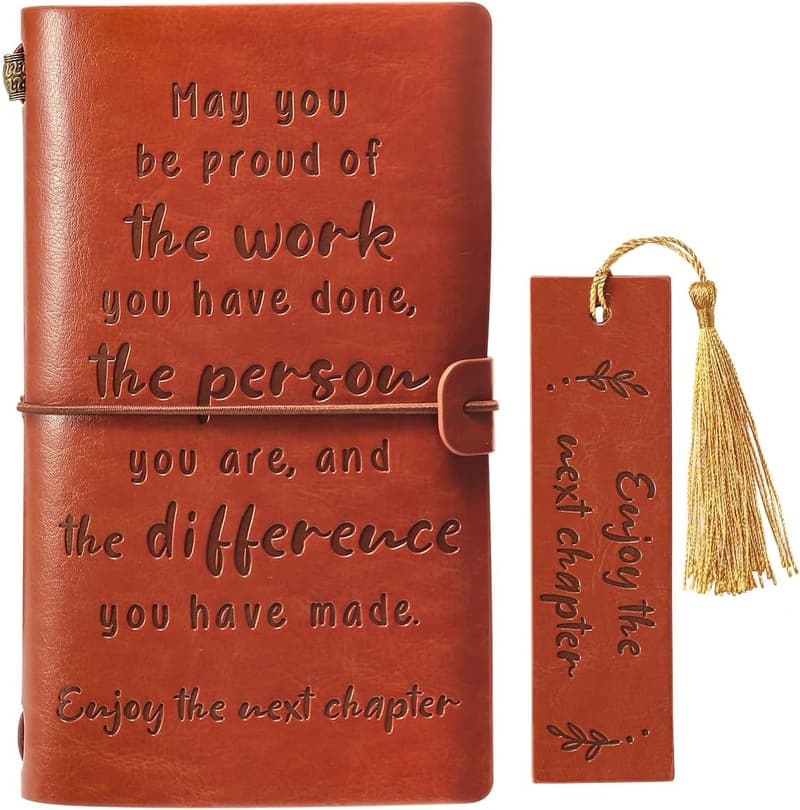 Coworker Farewell Leather Journal Gift for New Job