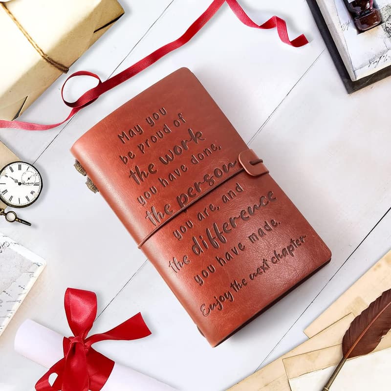 Coworker Farewell Leather Journal Gift for New Job