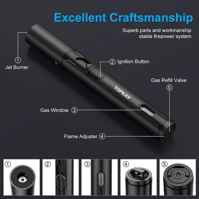 Adjustable Windproof Torch Lighters - 2 Pack for BBQ & Candles