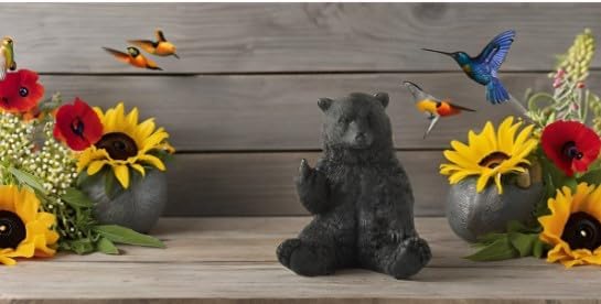 Funny Black Bear Middle Finger Figurine - Cabin Decor Gift