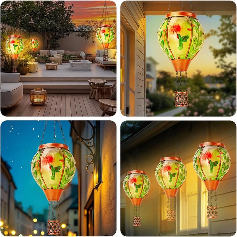 Mother's Day Hummingbird Solar Lantern for Garden Decor