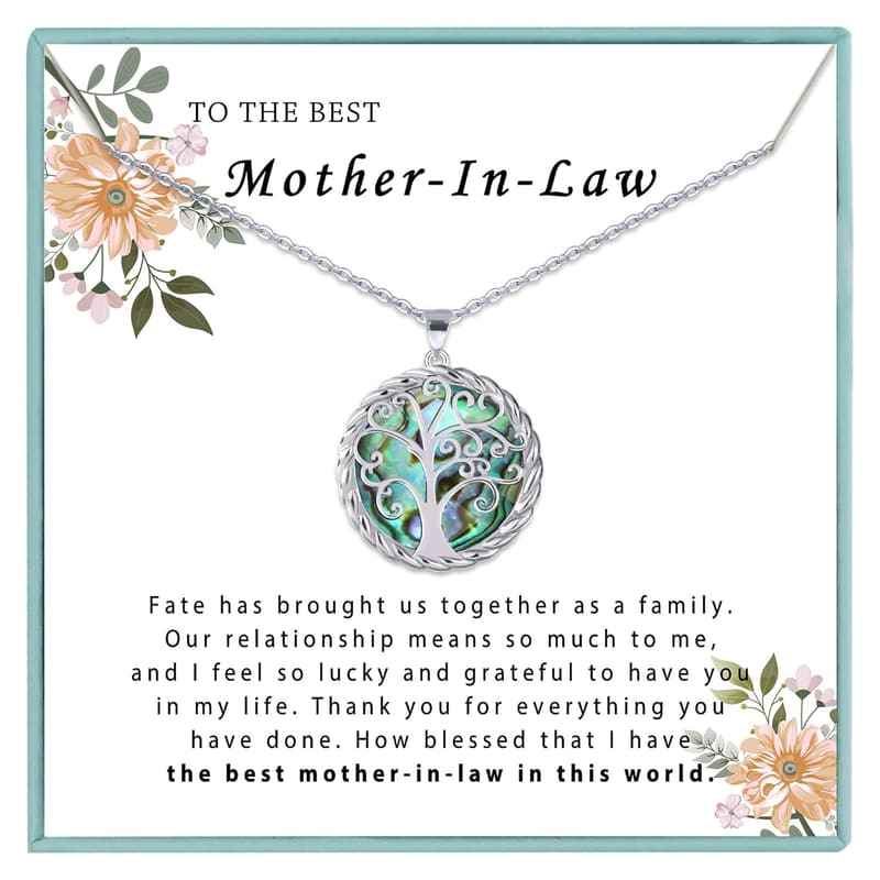 Silver Tree of Life Necklace for Mother-in-Law's Birthday