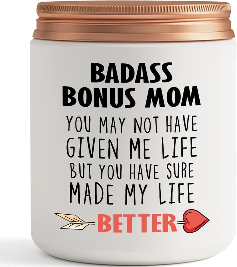 Funny Candle Gift for Bonus Mom - Birthday or Mother's Day