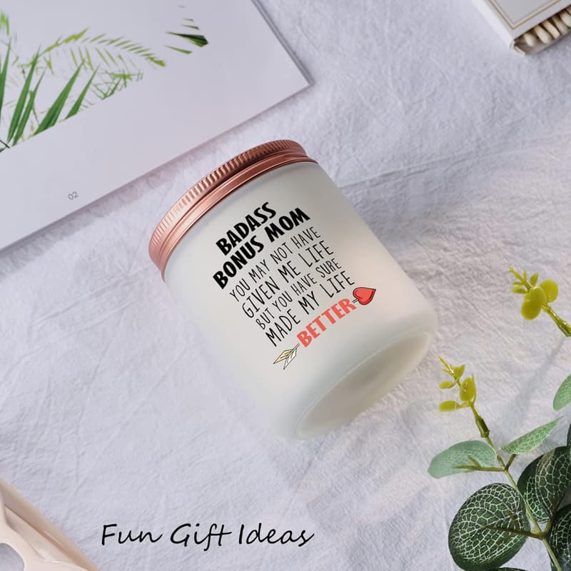 Funny Candle Gift for Bonus Mom - Birthday or Mother's Day