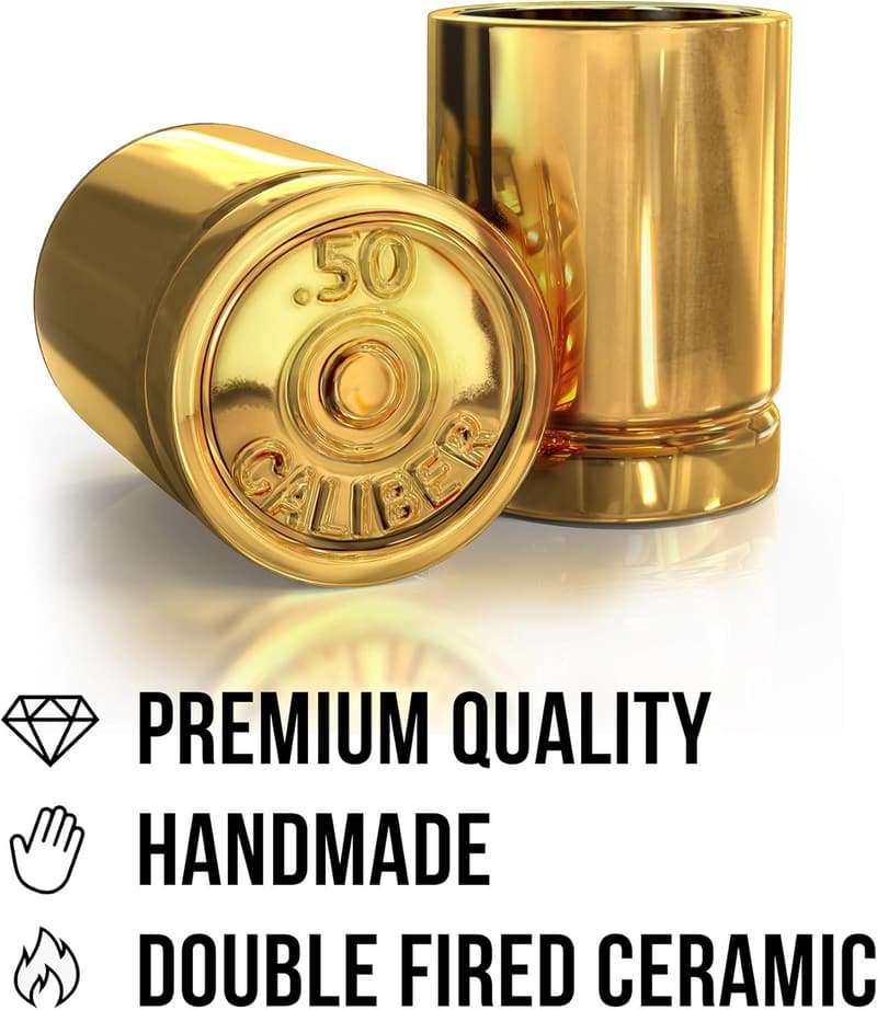 50 Caliber Shot Glass Set – Funny Groomsmen Gifts for Men