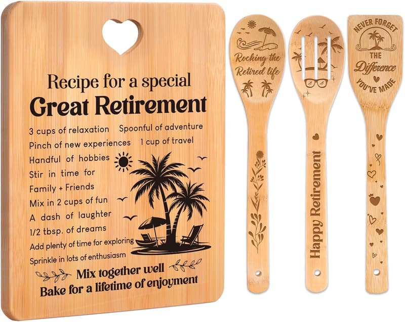 2025 Retirement Bamboo Cutting Board Set for Colleagues