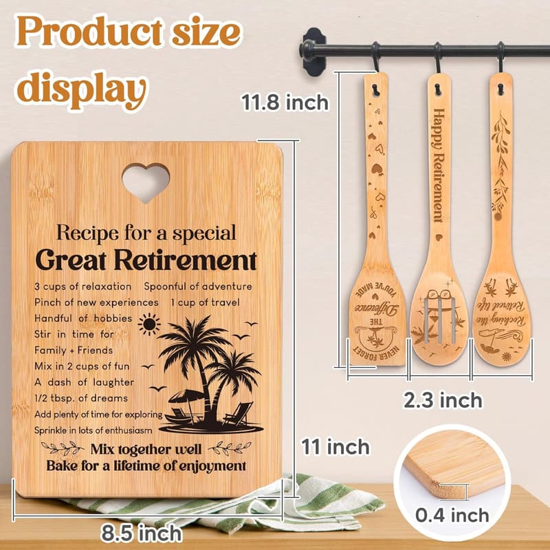 2025 Retirement Bamboo Cutting Board Set for Colleagues