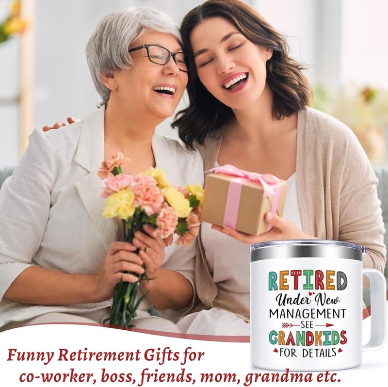 Funny Insulated Coffee Mug for Retirement - 14oz, Grandma Gift
