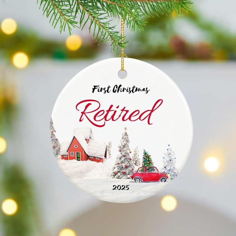 2025 Retirement Ornament for Women - Ceramic Christmas Keepsake
