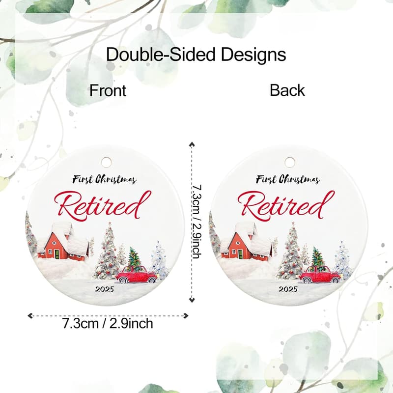 2025 Retirement Ornament for Women - Ceramic Christmas Keepsake