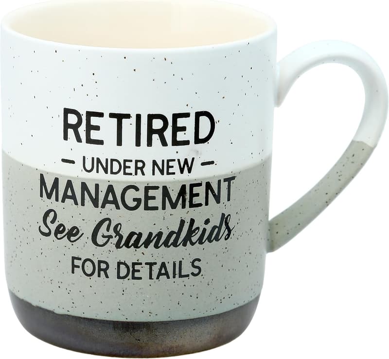 Grandkids Mug - 15 oz Speckled Stoneware Coffee Cup, Beige