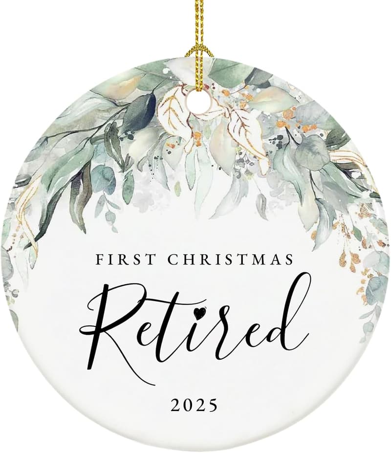 2025 Retirement Ornament - Ceramic Keepsake for Women