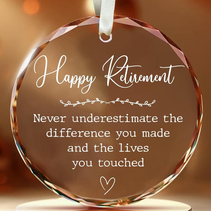 Happy Retirement Glass Ornament for Women