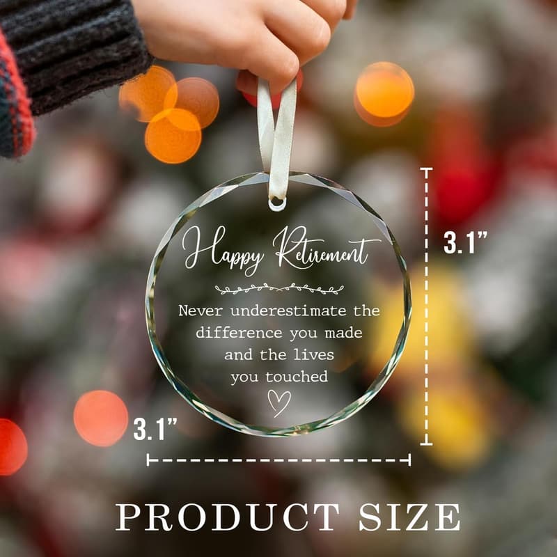 Happy Retirement Glass Ornament for Women