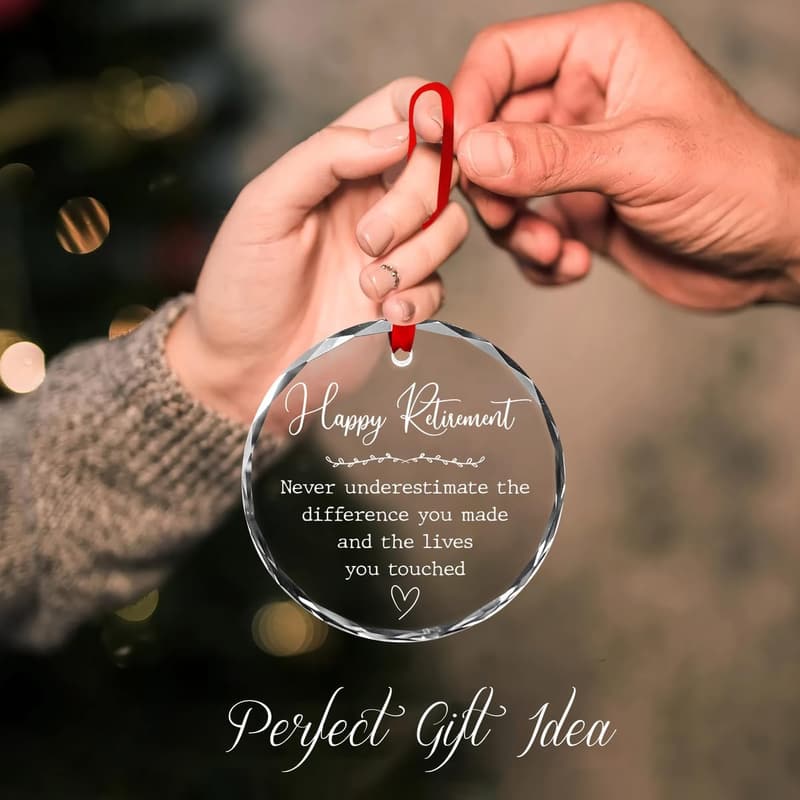 Happy Retirement Glass Ornament for Women
