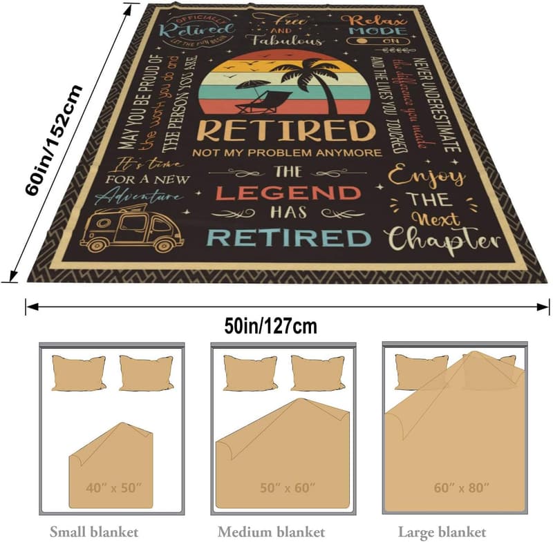 Retirement Blanket Gift for Women and Men - 60