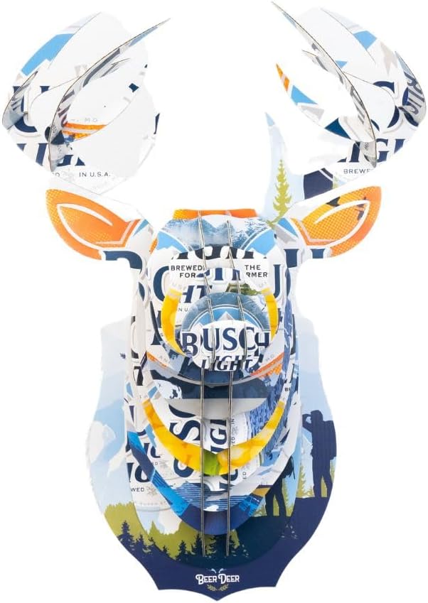 3D Beer Deer Head Wall Art - Man Cave Decor for Beer Lovers