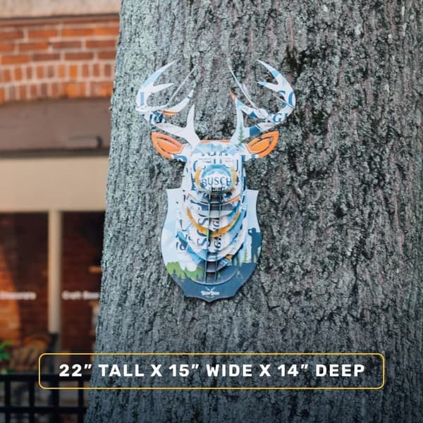 3D Beer Deer Head Wall Art - Man Cave Decor for Beer Lovers