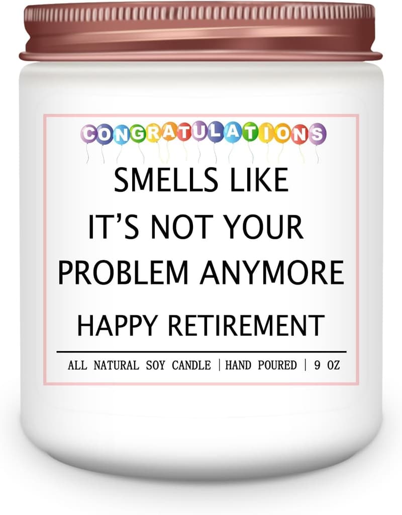 Retirement Scented Candles for Coworkers and Parents