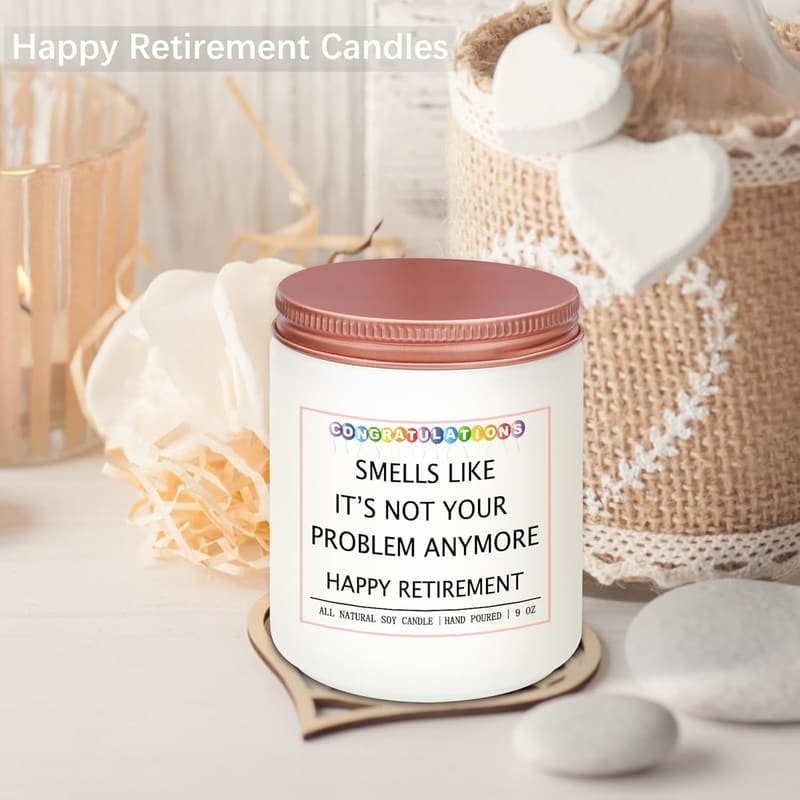 Retirement Scented Candles for Coworkers and Parents