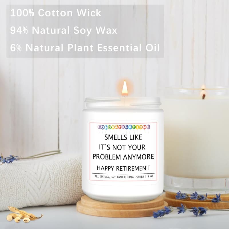Retirement Scented Candles for Coworkers and Parents