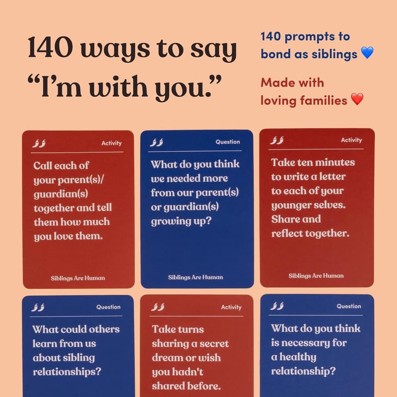 Sibling Connection Cards | 140 Conversation Starters for Bonding