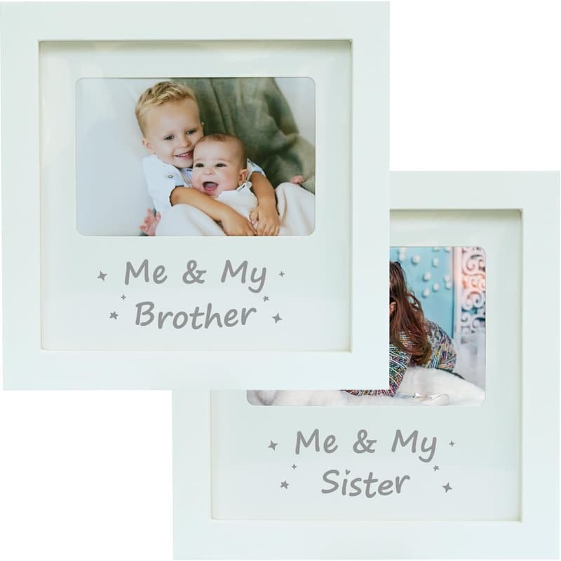 Brother and Sister Keepsake Picture Frame Set for Nursery