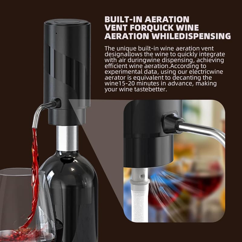 Automatic Electric Wine Aerator & Dispenser - USB Rechargeable