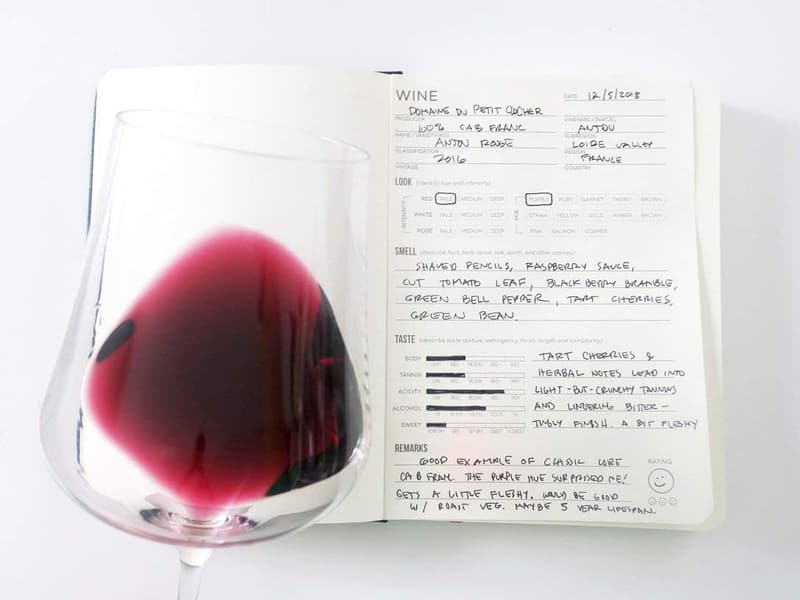 Wine Tasting Journal with 4-Step Method and Ribbon Marker