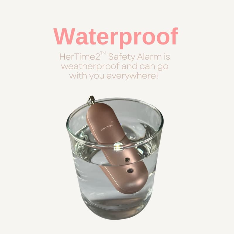 Travel Safe Waterproof Personal Safety Alarm Keychain (Rose Gold)