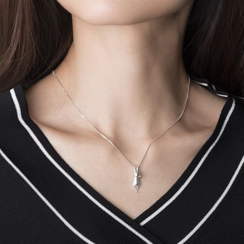 Sterling Silver Cat Necklace for Cat Moms