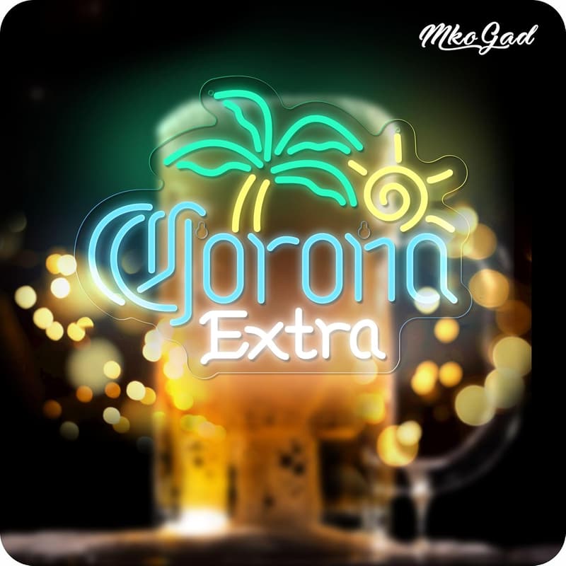 Neon Palm Tree Beer Sign for Bar and Man Cave Decor