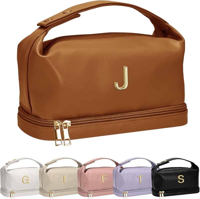 Personalized Initial Makeup Bag for Women in Their 20s