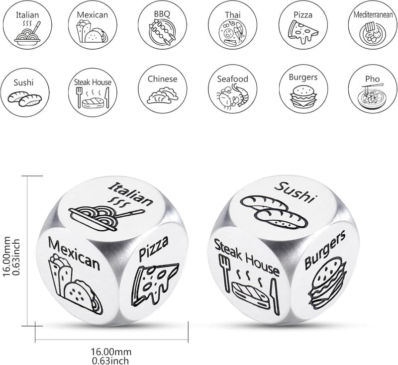 Date Night Food Dice for Couples - Fun Gift for Any Occasion