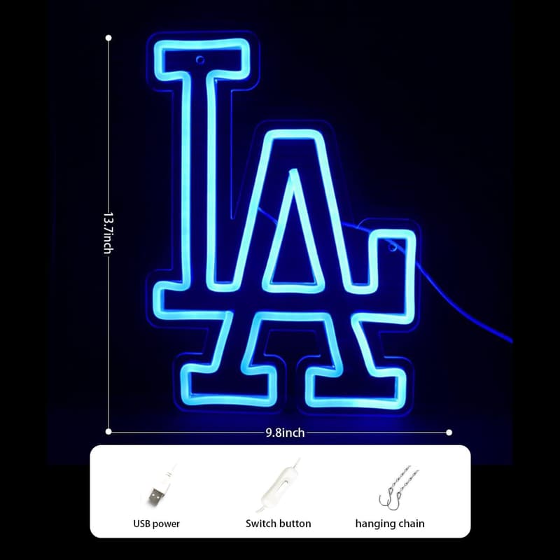 Dodgers Neon Sign - Blue Wall Art for Men’s Decor