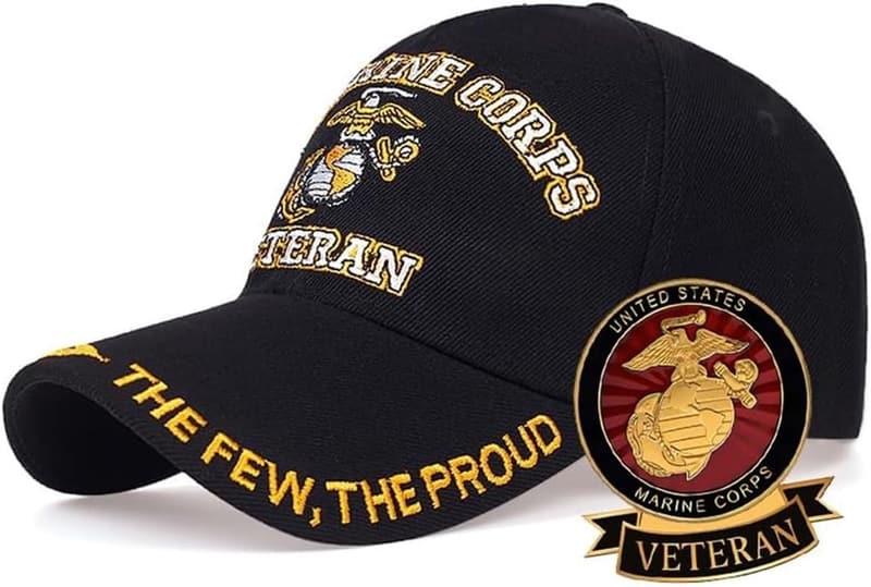 Military-Themed US Baseball Cap Gift Set with Label Pins