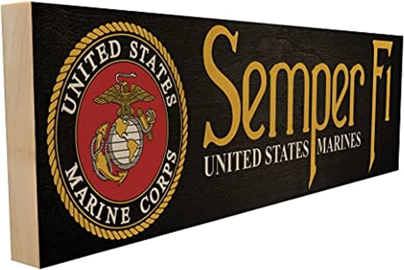 USMC Semper Fi Decorative Wood Sign - 3.5