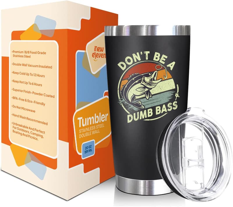 Father's Day Fishing Tumbler - 20 oz Gift for Dad
