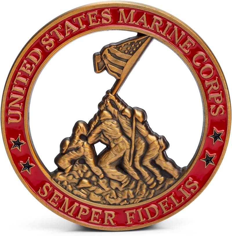 Iwo Jima Challenge Coin with Real Sands - Marine Corps Gift