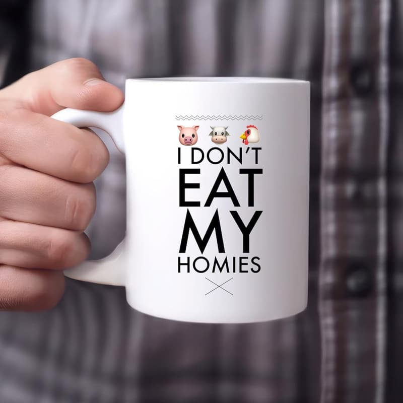 Vegan Animal Lovers Coffee Mug - 11 oz Ceramic