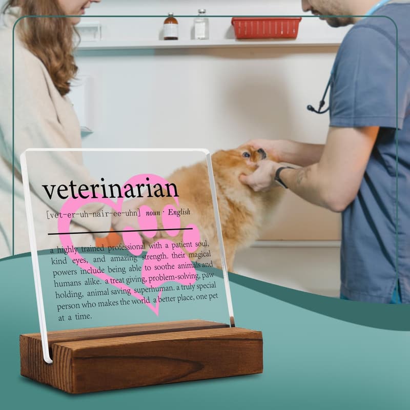 Veterinarian Graduation Gift - Clear Desk Decor Sign
