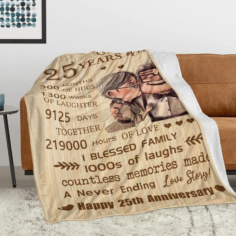 25th Anniversary Blanket Gift for Couples – 60