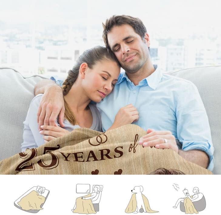 25th Anniversary Blanket Gift for Couples – 60