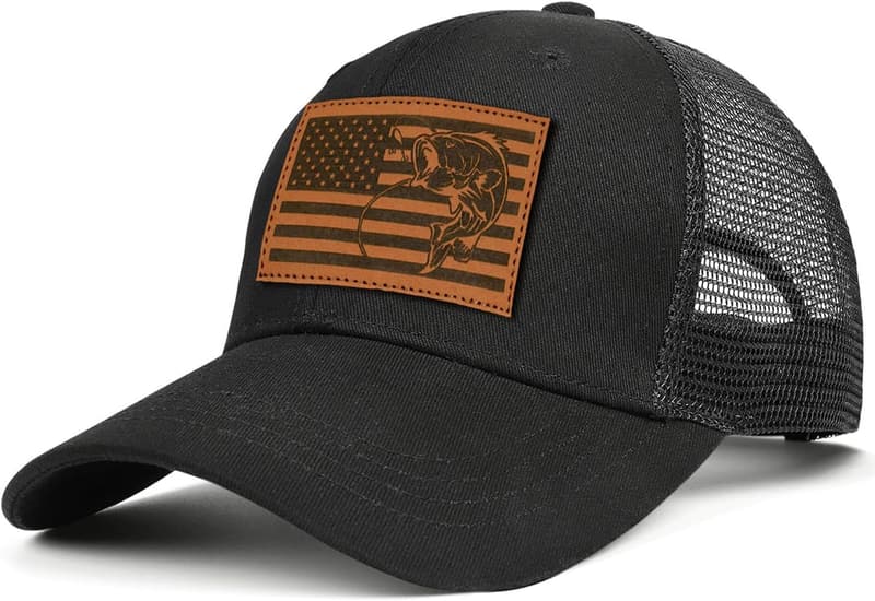 Father's Day Trucker Hat with Leather Pattern for Dad