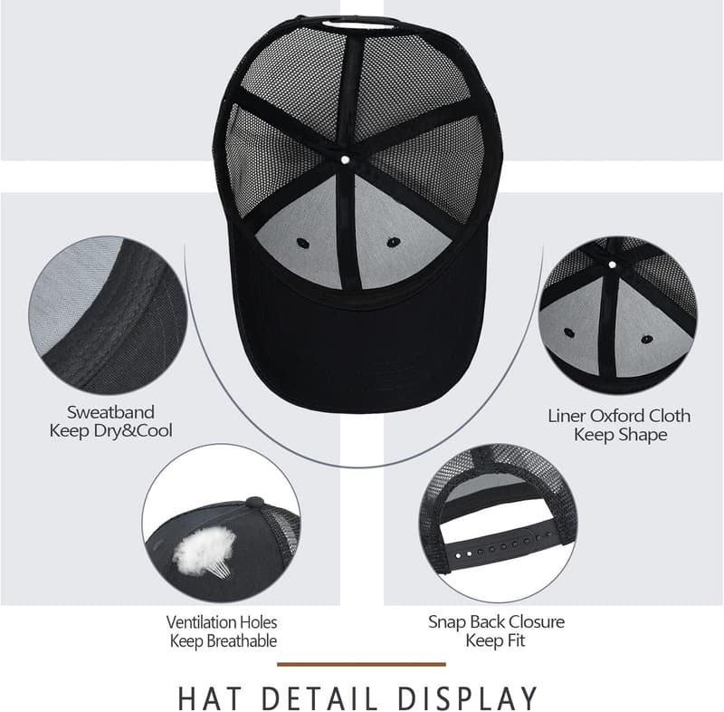 Father's Day Trucker Hat with Leather Pattern for Dad