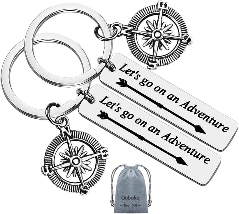 Adventure Keychain Set for Travelers - 2 Pack Gift for All